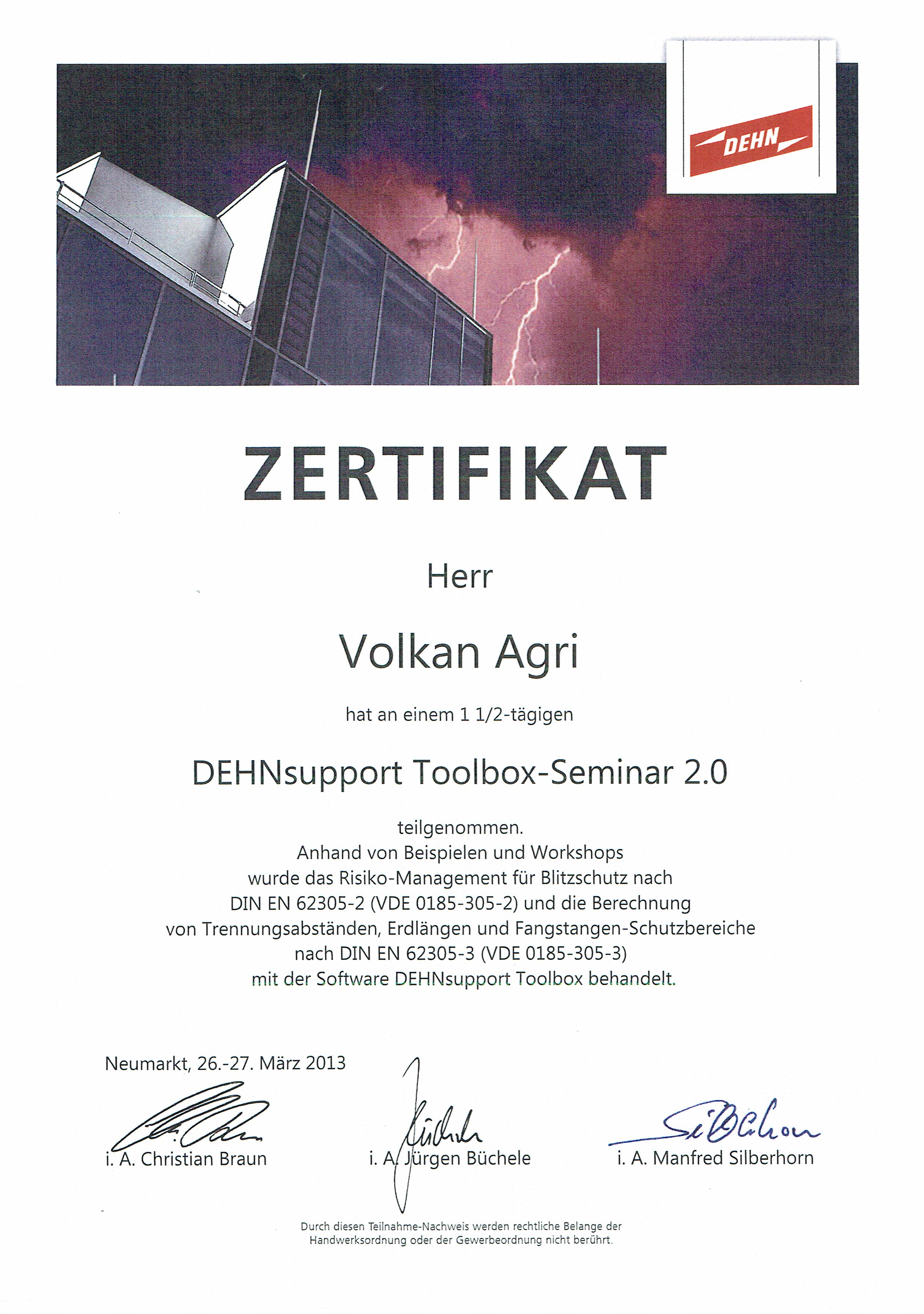 Dehn Zertifikat M�rz 2013 Agri